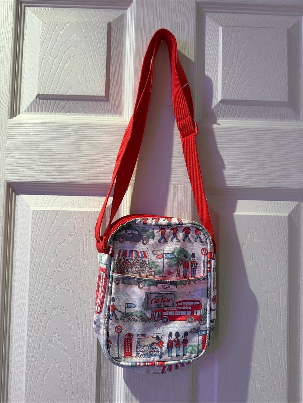 Cath Kidston Red Strap London Scene Crossbody Bag